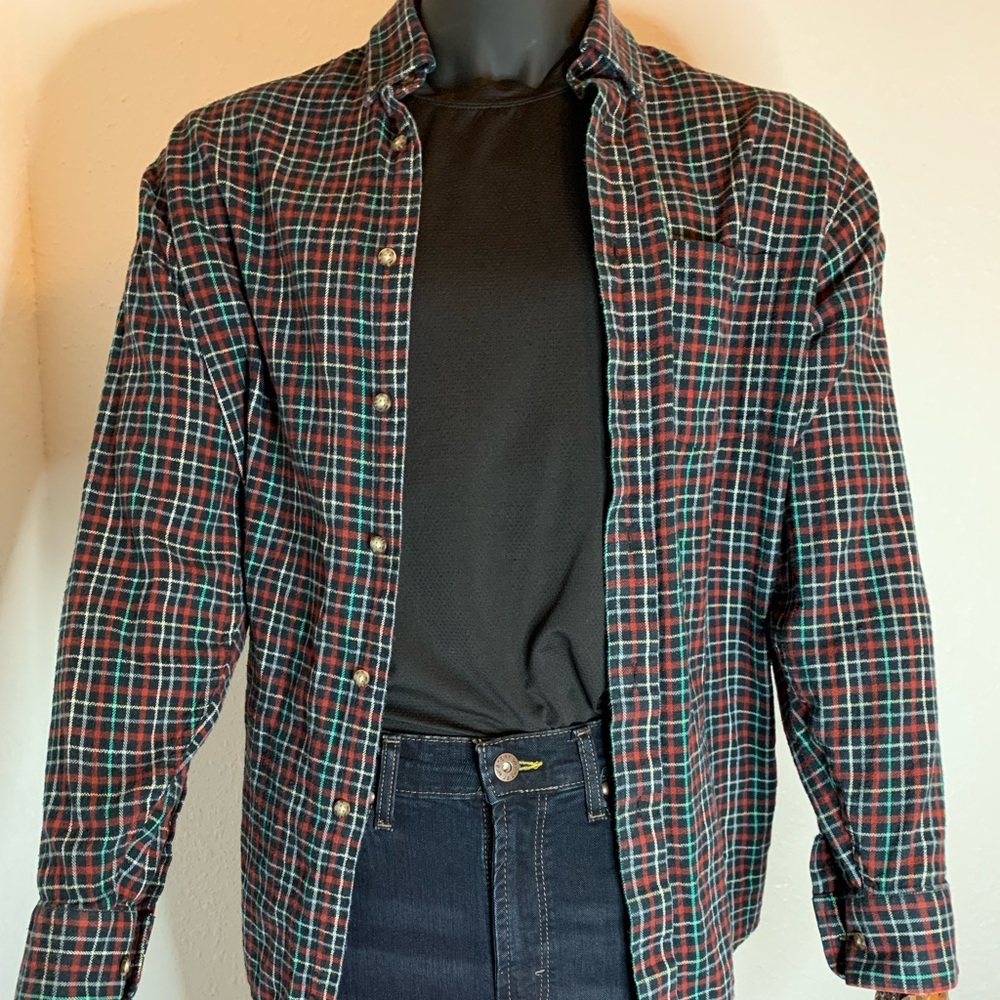 NWOT Evergreen Plaid Cotton Shirt